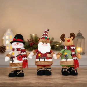 Weihnachts Plüschpuppen Ornamente Weihnachtsmann Schneemann Rentier Weicher Strickstoff Feiertag Heimtisch Dekoration Geschenk