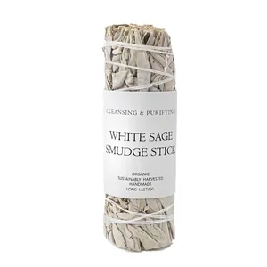 Natural organic California white sage smudge stick for home cleansing and purifying