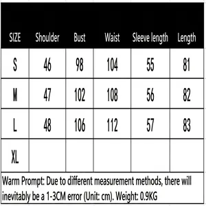 Size guide for women's designer blazer with shoulder, bust, and waist measurements in cm