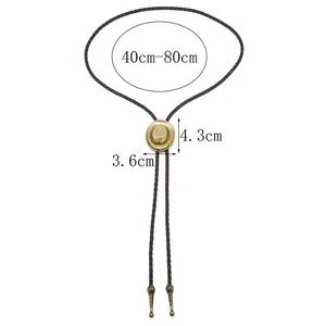Afmetingen van de western cowboyhoed bolo tie, 40-80cm verstelbare lengte.