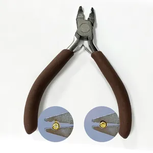 Pince à sertir les bijoux DIY professionnelle avec poignées brunes et acier à ressort