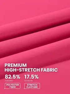 Detailed texture of high-elastic pink sports bra fabric made of polyester and elastane