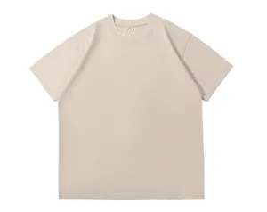 T-shirt en coton vintage délavé épais de 230g avec coupe décontractée et col rond