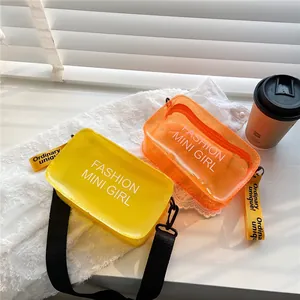 Bolsos bandolera de PVC transparente en amarillo y naranja vibrante para verano