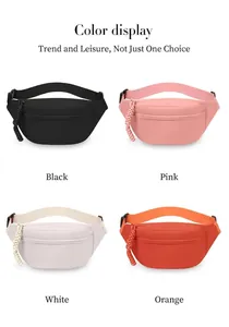 Nylon-Gürteltaschen in Schwarz, Rosa, Weiß und Orange für den täglichen Gebrauch