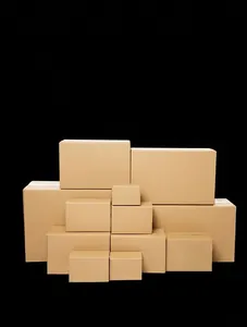 Various sizes of durable brown kraft cardboard shipping and packaging boxes