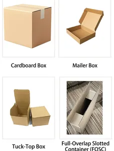 Selection of different corrugated cardboard box styles for shipping and packaging needs.