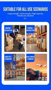 Collage showing heavy-duty cardboard shipping boxes used for moving, storage, and logistics.