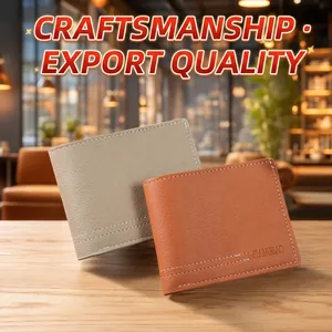 Men's Casual Litchi Pattern PVC Bifold Wallet With Contrast Stitching Minimalist Card Holder Purse For Daily Business Use