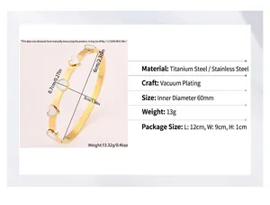 Guide des tailles détaillé pour ce bracelet cœur en acier doré avec un diamètre de 60 mm.