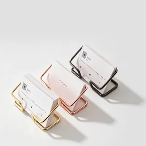 Porte-Cartes De Visite Métallique Support Bureau Minimaliste Géométrique Fer Organisateur Rangement Bureau Présentoir