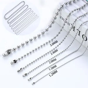 Collana a catena con sfere in acciaio inox in varie misure da 1,2 a 3,0 mm