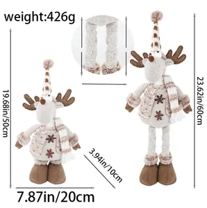 Guide de tailles détaillé pour la peluche de renne de Noël télescopique avec dimensions