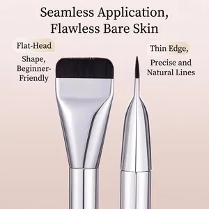 Professional ultra-thin flat foundation brush for seamless base makeup application