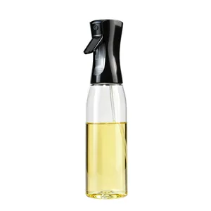 Kitchen glass oil sprayer bottle with black mist nozzle for cooking and air frying