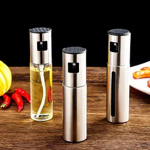 Professional stainless steel and glass oil spray bottles for kitchen cooking and BBQ
