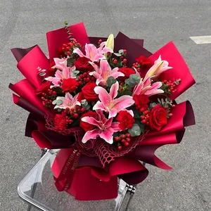 Tweekleurig Waterdicht Ouya-Papier Voor Bloemenboeket Koreaanse Stijl Mat Bloemenverpakking DIY Cadeaumateriaal