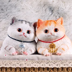 Simulation Gros Chat Squishy Jouet en Silicone Soulagement du Stress Doux Presser Chaton Avec Boîte Cadeau Anniversaire