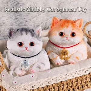 Jouet anti-stress réaliste en silicone en forme de chat pour cadeau d'anniversaire