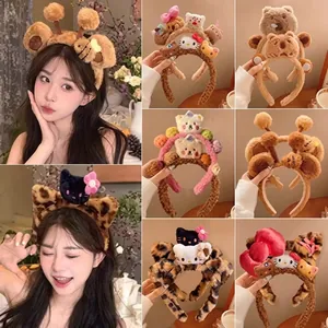 Detailed collection grid of various cute plush animal ear headbands for kids and women