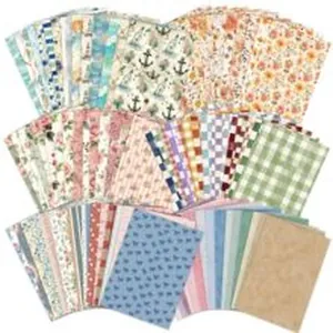 Vue détaillée de 24 motifs de papier de scrapbooking, grand format de 30x30cm.