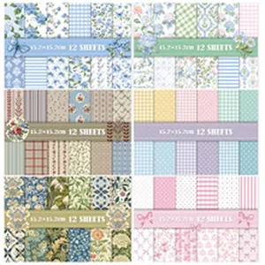 Collection de feuilles de papier scrapbooking à motifs floraux 15,2x15,2 cm pour travaux manuels
