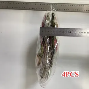 Detaillierte Ansicht von 4er-Pack Sackleinen-Weihnachtsweinflaschentaschen mit Maßstab