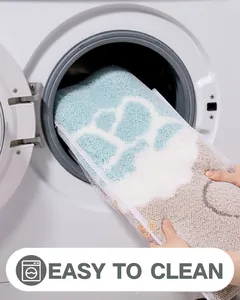 Alfombra de baño gruesa lavable a máquina en bolsa de malla para una limpieza fácil