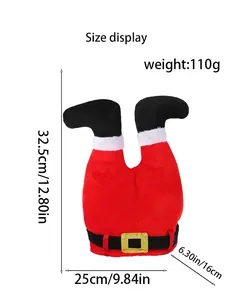 Maßangaben für den Weihnachts-Weihnachtshosen-Hut: Höhe 32,5 cm und Breite 25 cm