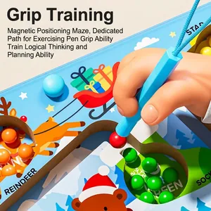 Children's magnetic pen maze toy for logical thinking and color classification