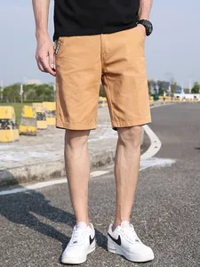 Herren-Freizeit-Cargo-Shorts in Khaki, bequeme lockere Passform für den Sommer draußen