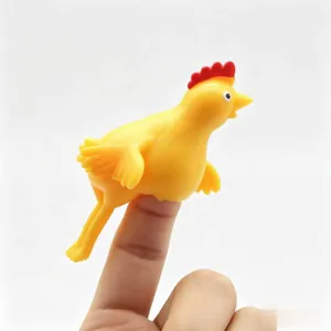 Catapult Slingshot Toys Soft Rubber Chicken Dinosaur Shapes Elastic Sticky Finger Toys Stress Relief Party Favors