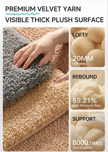 Detailed view of the 20mm thick plush absorbent bath mat showing texture and softness
