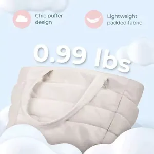 Chique lichtgewicht puffer draagtas voor dames van 0,99 lbs met zachte gewatteerde stof