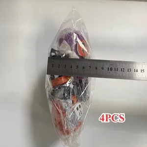 Detailed size measurement of the 4PCS Halloween faceless gnome plush ornaments set in a bag