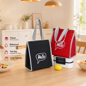 Insulated Lunch Bag Thermal Food Storage Pouch Oxford Cloth Aluminum Foil Lining Waterproof Picnic Tote Office School