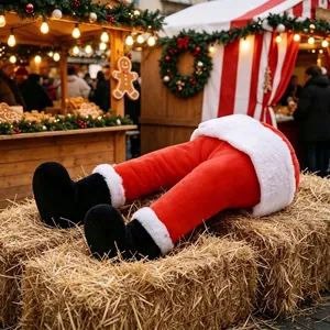Creative plush Santa Claus legs decoration for Christmas tree and festive home decor