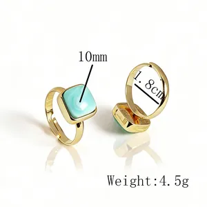 Adjustable natural crystal aquamarine ring with 10mm stone and 4.5g weight info