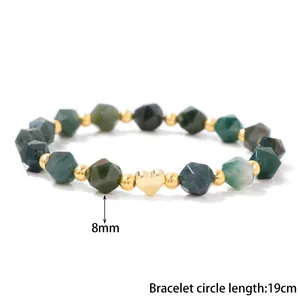 Detail of faceted stone bead bracelet with 8mm beads and 19cm length