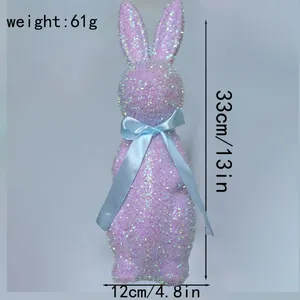 Osterhase Dekofigur mit Glitzer, 33cm Höhe und 61g Gewicht im Detail