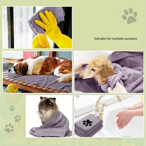 Detailed usage scenarios for the absorbent microfiber purple pet bath towel
