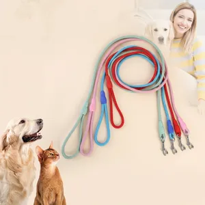 Strapazierfähige Geflochtene Runde Hundeleine Für Mittlere Große Hunde Heavy Duty Anti-Zug Polyester Haustier Leine Mit Metallschnalle