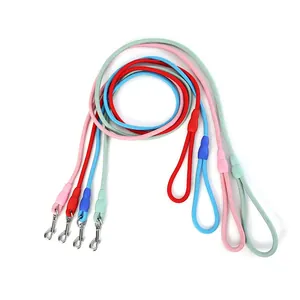 Bunte Hundeleinen-Set aus Rundseil mit robusten Metallclips für das Hundetraining