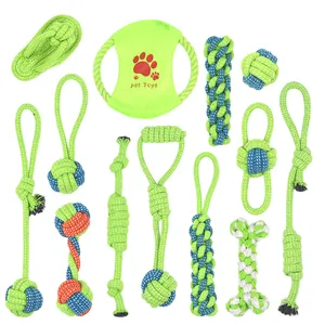 12-pack assorted durable cotton rope toys for dog dental cleaning and interactive play