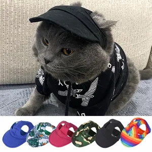 Casquette visière en toile pour chats et chiens disponible en plusieurs styles colorés