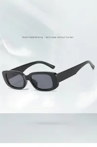 Fashionable black small frame retro sunglasses with lightweight design for unisex trend
