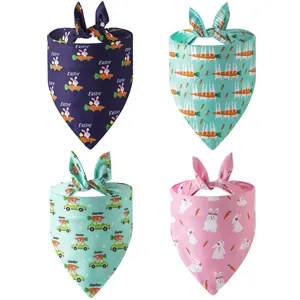 Ostern Haustier Hund Katze Bandana Schal Polyester Wendbar Hase Karotte Ei Bedruckt Feiertag Party Deko Lätzchen