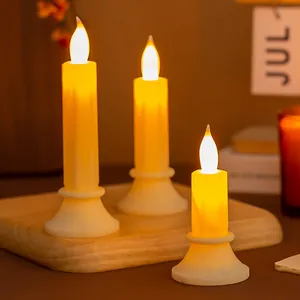 Candela Elettronica a LED Lampada a Candela Senza Fiamma Effetto Sfarfallio Per Natale Matrimonio Festa Decorazione Tavola Illuminazione Atmosfera Casa