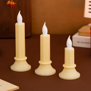 Elegante set di 3 candele LED senza fiamma per una decorazione da tavola calda e accogliente.