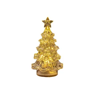 Elegant Glowing Mini LED Christmas Tree Desktop Ornament Warm Light Holiday Decoration Gift